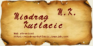 Miodrag Kutlačić vizit kartica